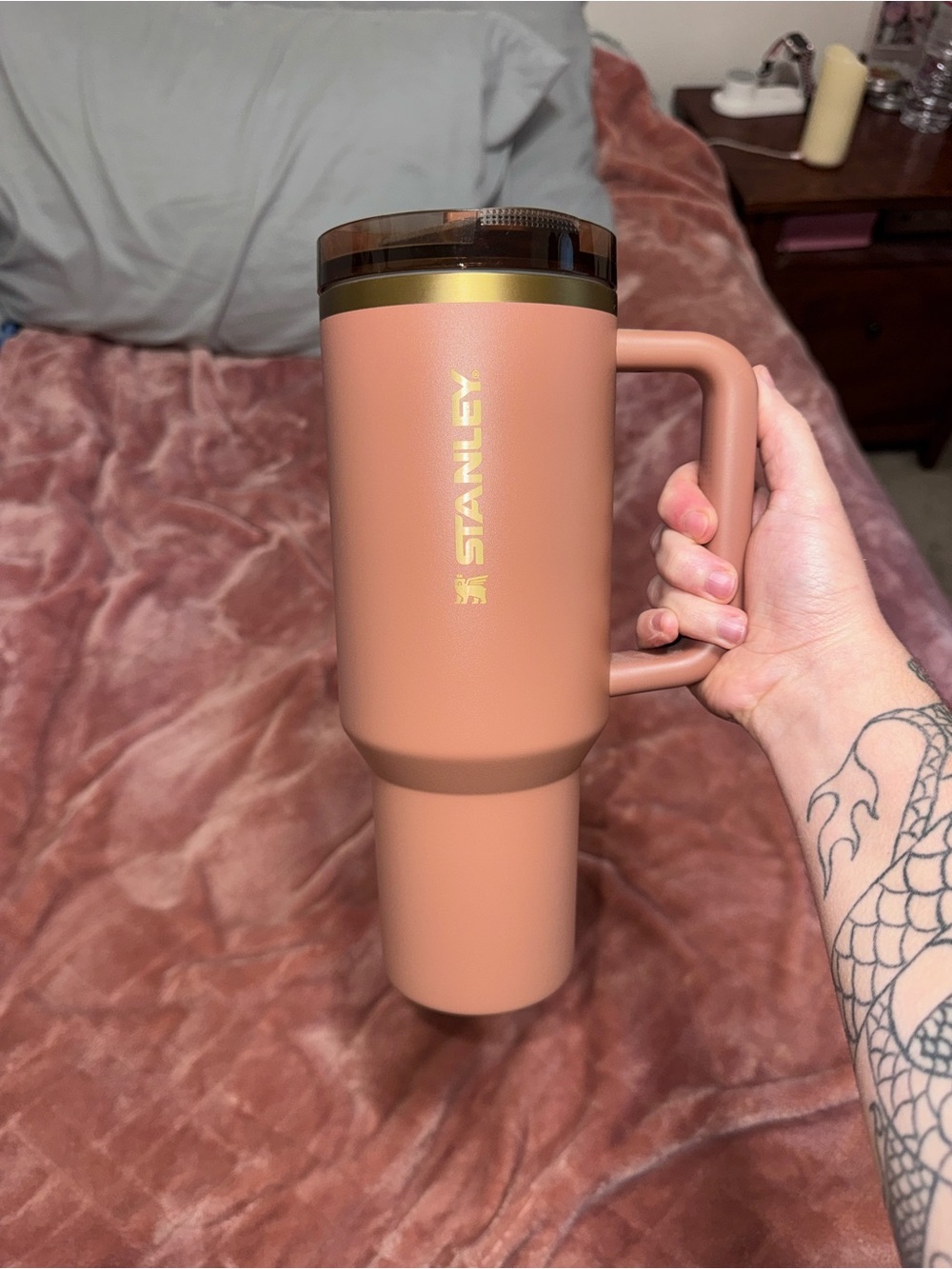 Stanley Brown Travel Tumbler with Handle